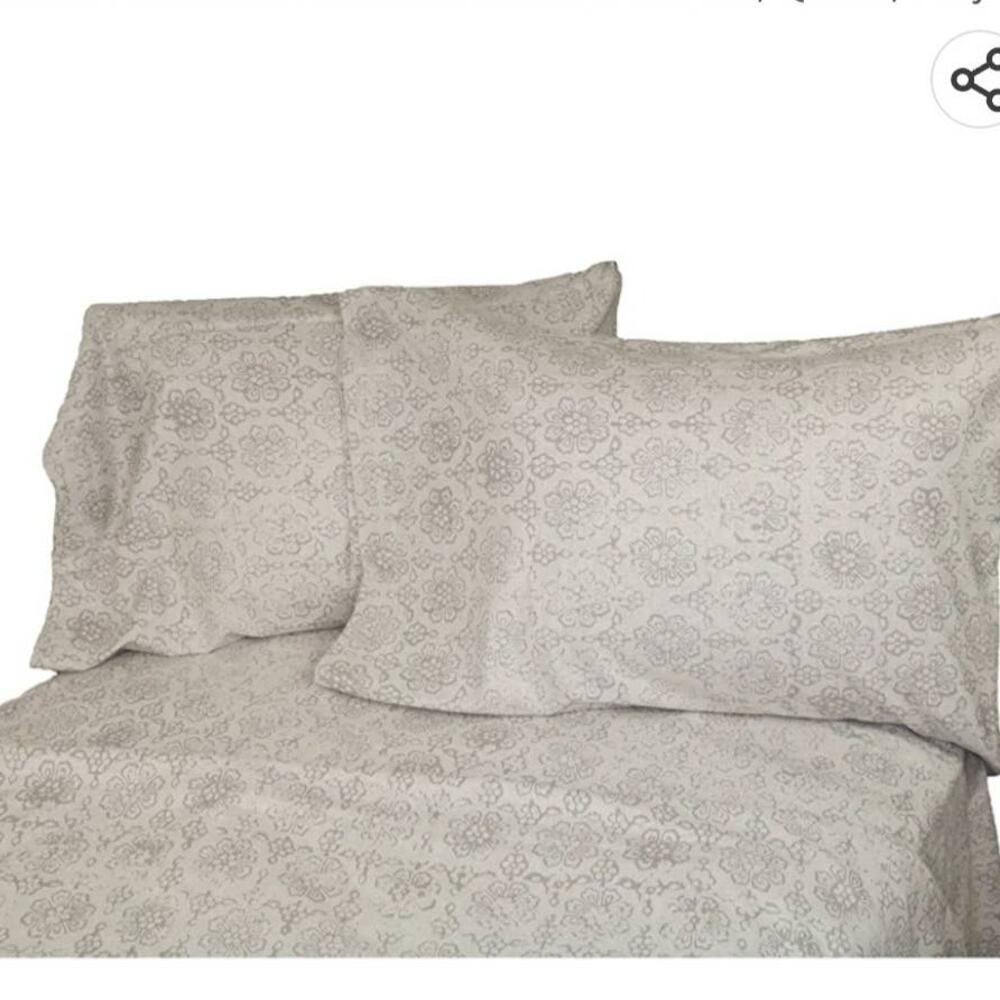 La Rochelle Heather Flannel Full/Queen Mini Duvet Set shams Gray